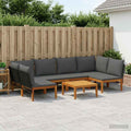 vidaXL 7 pcs Solidne drewno akacjowe i lina naturalny