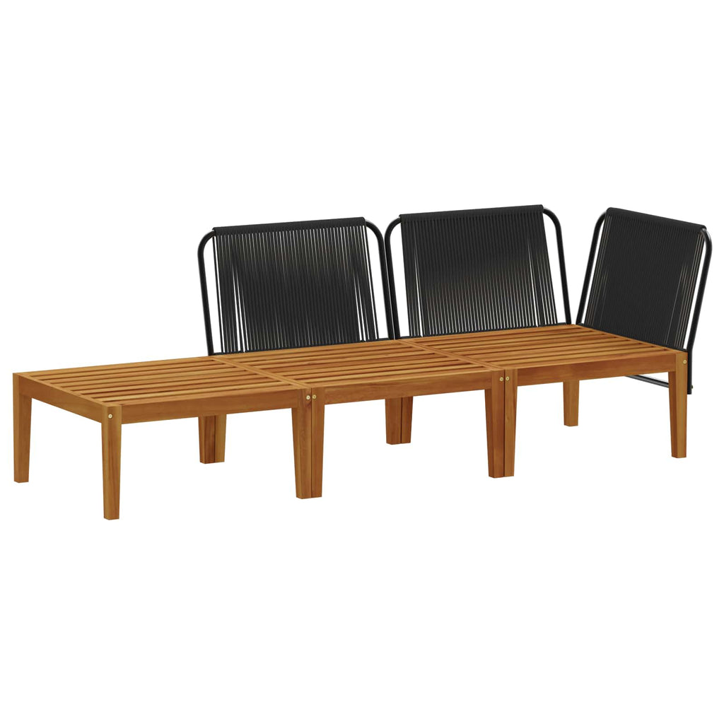 vidaXL 3 pcs Solidne drewno akacjowe i lina naturalny