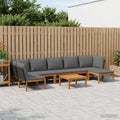 vidaXL 8 pcs Solidne drewno akacjowe i lina naturalny