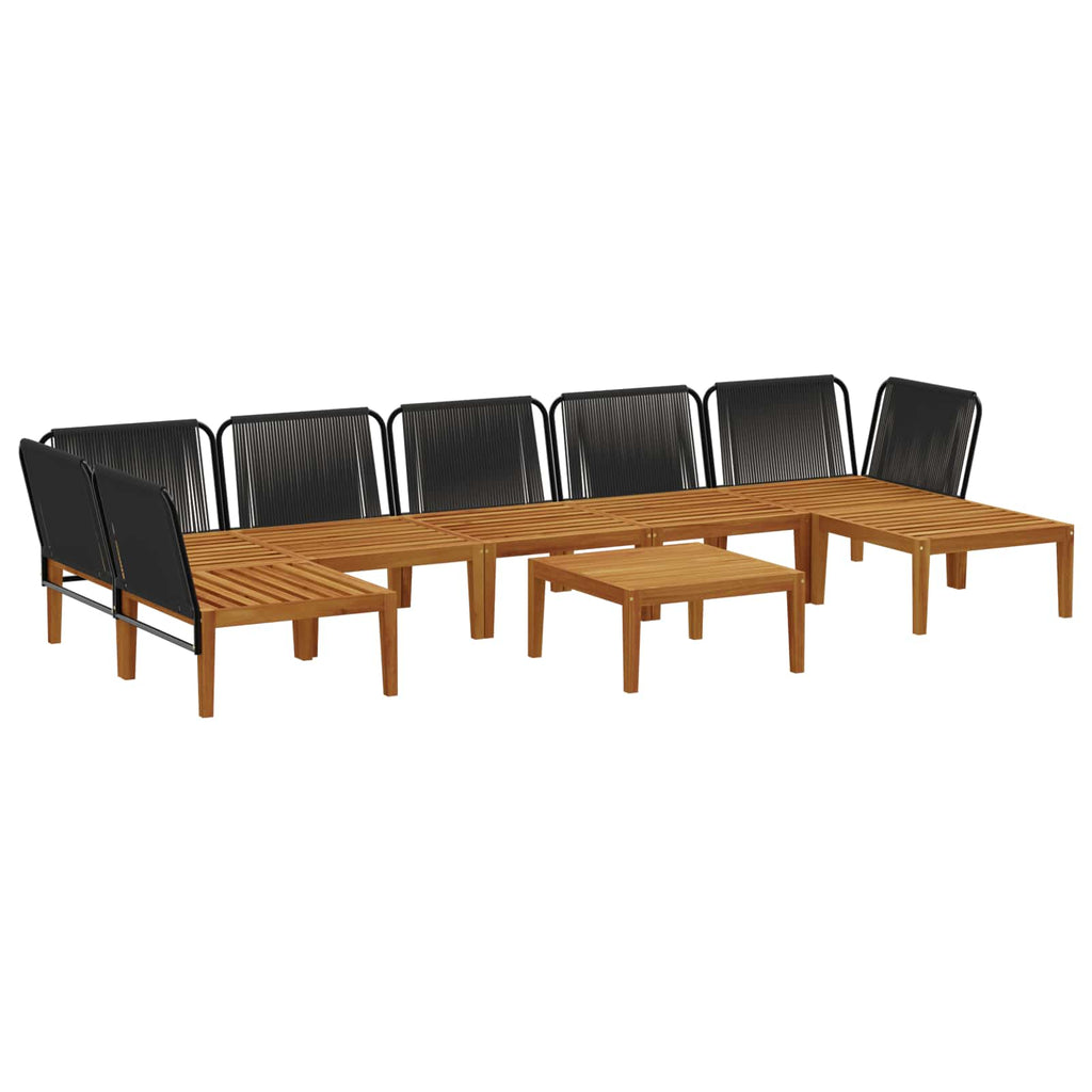 vidaXL 8 pcs Solidne drewno akacjowe i lina naturalny