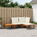 vidaXL 4 pcs Solidne drewno akacjowe i lina naturalny