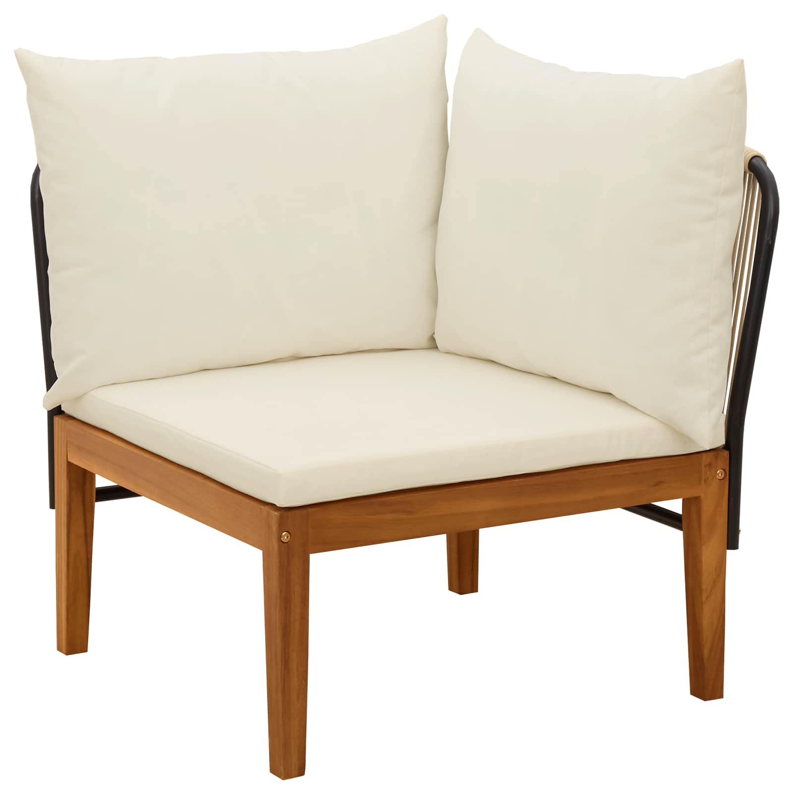 vidaXL 5 pcs Solidne drewno akacjowe i lina naturalny