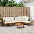 vidaXL 6 pcs Solidne drewno akacjowe i lina naturalny