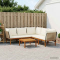 vidaXL 6 pcs Solidne drewno akacjowe i lina naturalny
