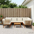 vidaXL 7 pcs Solidne drewno akacjowe i lina naturalny