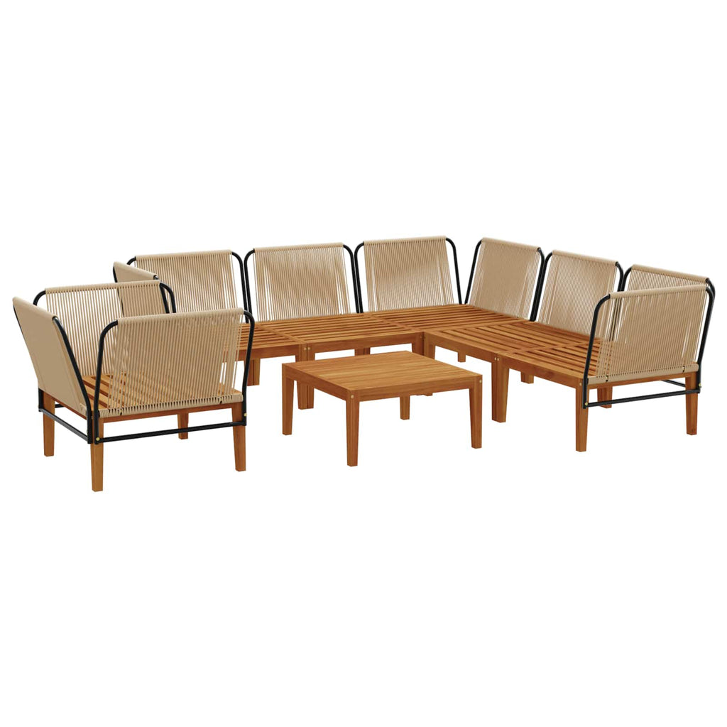 vidaXL 7 pcs Solidne drewno akacjowe i lina naturalny