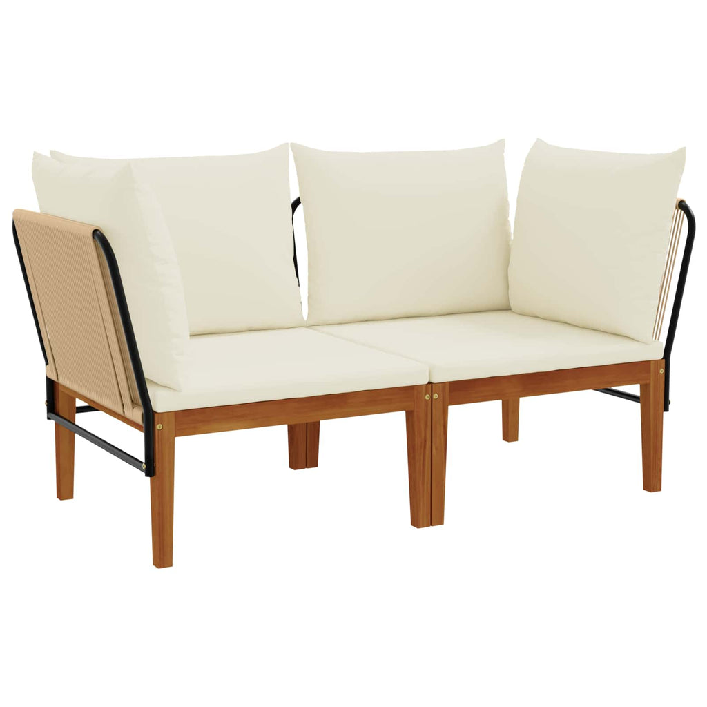 vidaXL 2 pcs Solidne drewno akacjowe i lina naturalny