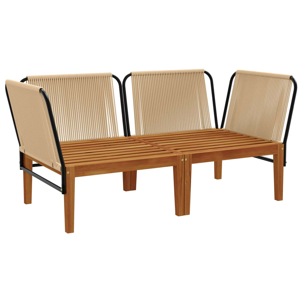 vidaXL 2 pcs Solidne drewno akacjowe i lina naturalny