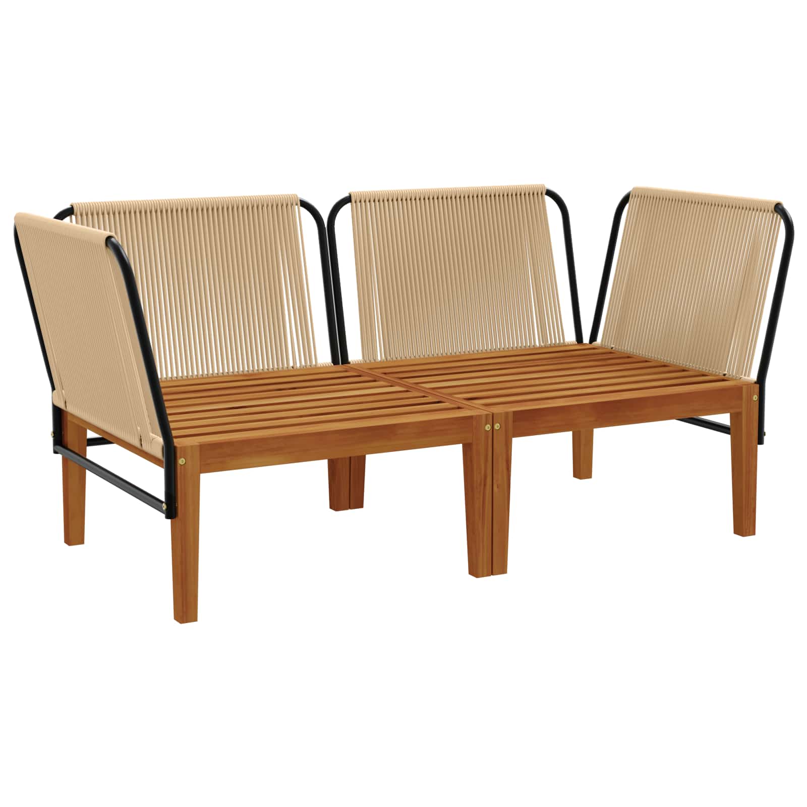 vidaXL 2 pcs Solidne drewno akacjowe i lina naturalny
