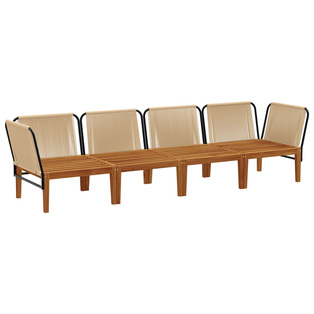vidaXL 4 pcs Solidne drewno akacjowe i lina naturalny