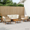 vidaXL 5 pcs Solidne drewno akacjowe i lina naturalny