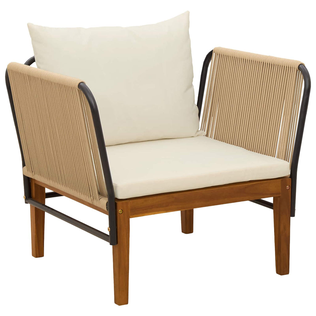 vidaXL 5 pcs Solidne drewno akacjowe i lina naturalny