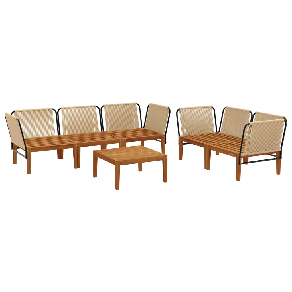 vidaXL 6 pcs Solidne drewno akacjowe i lina naturalny