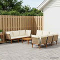 vidaXL 9 pcs Solidne drewno akacjowe i lina naturalny