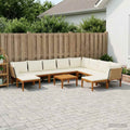 vidaXL 11 pcs Solidne drewno akacjowe i lina naturalny