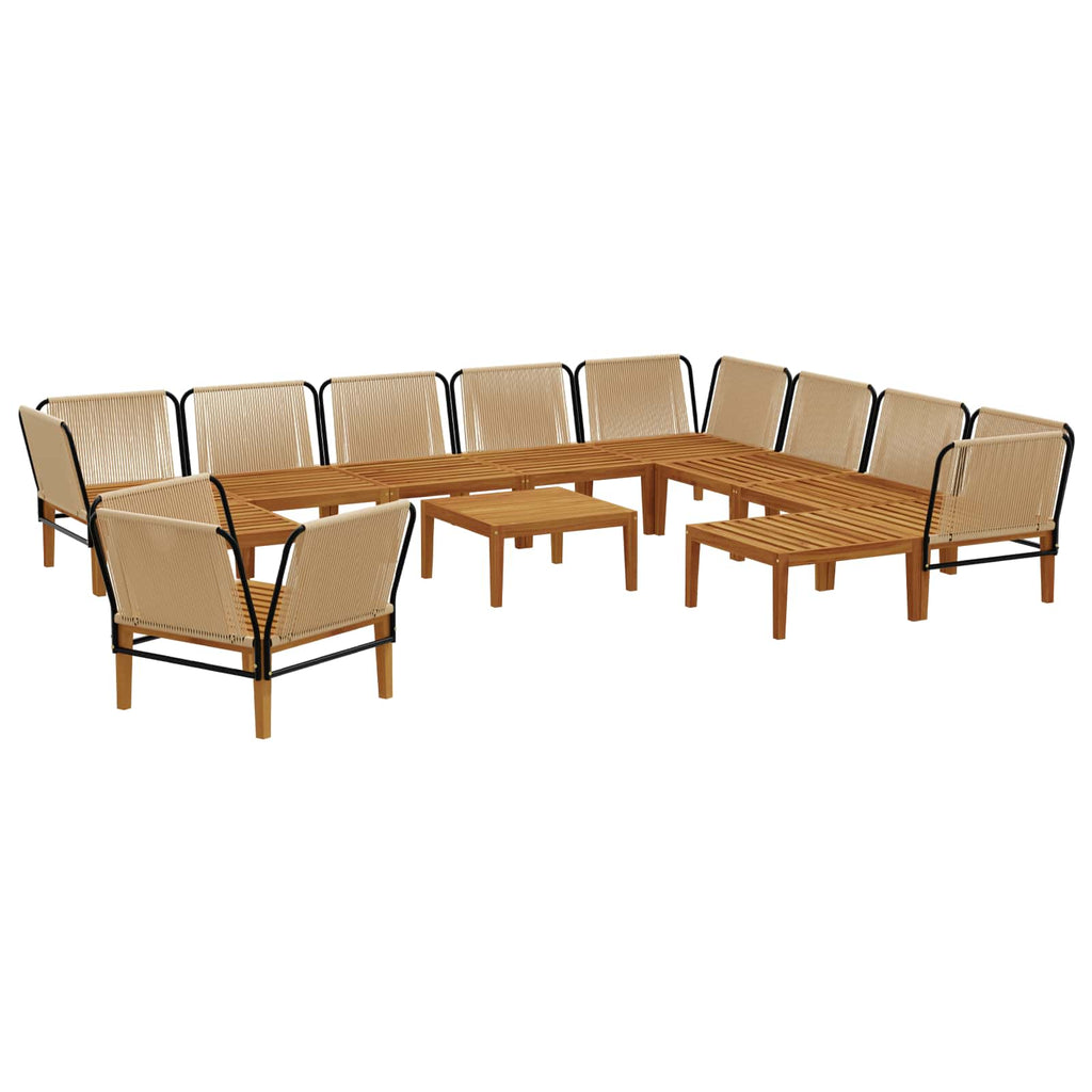 vidaXL 12 pcs Solidne drewno akacjowe i lina naturalny