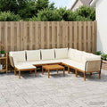 vidaXL 9 pcs Solidne drewno akacjowe i lina naturalny
