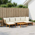 vidaXL 7 pcs Solidne drewno akacjowe i lina naturalny