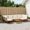 vidaXL 7 pcs Solidne drewno akacjowe i lina naturalny