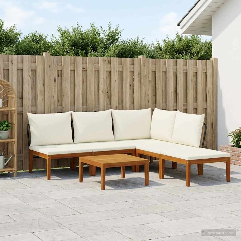 vidaXL 6 pcs Solidne drewno akacjowe i lina naturalny