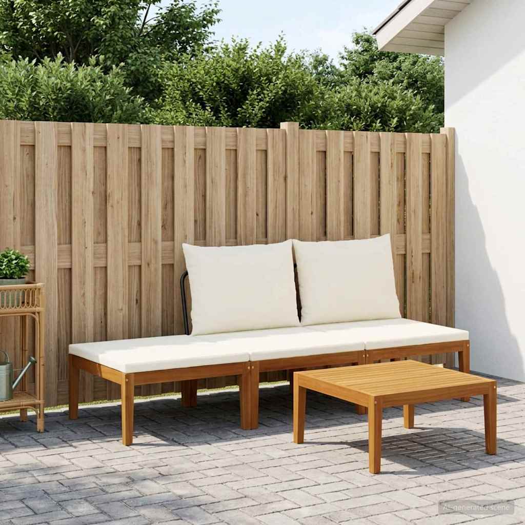 vidaXL 4 pcs Solidne drewno akacjowe i lina naturalny