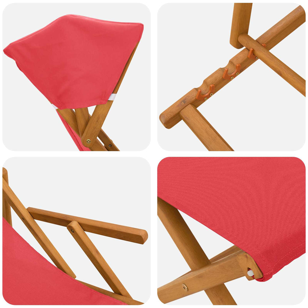 vidaXL Fotel ogrodowy 4 pcs 3 Pozycja Lite Drewno Eukaliptusowe