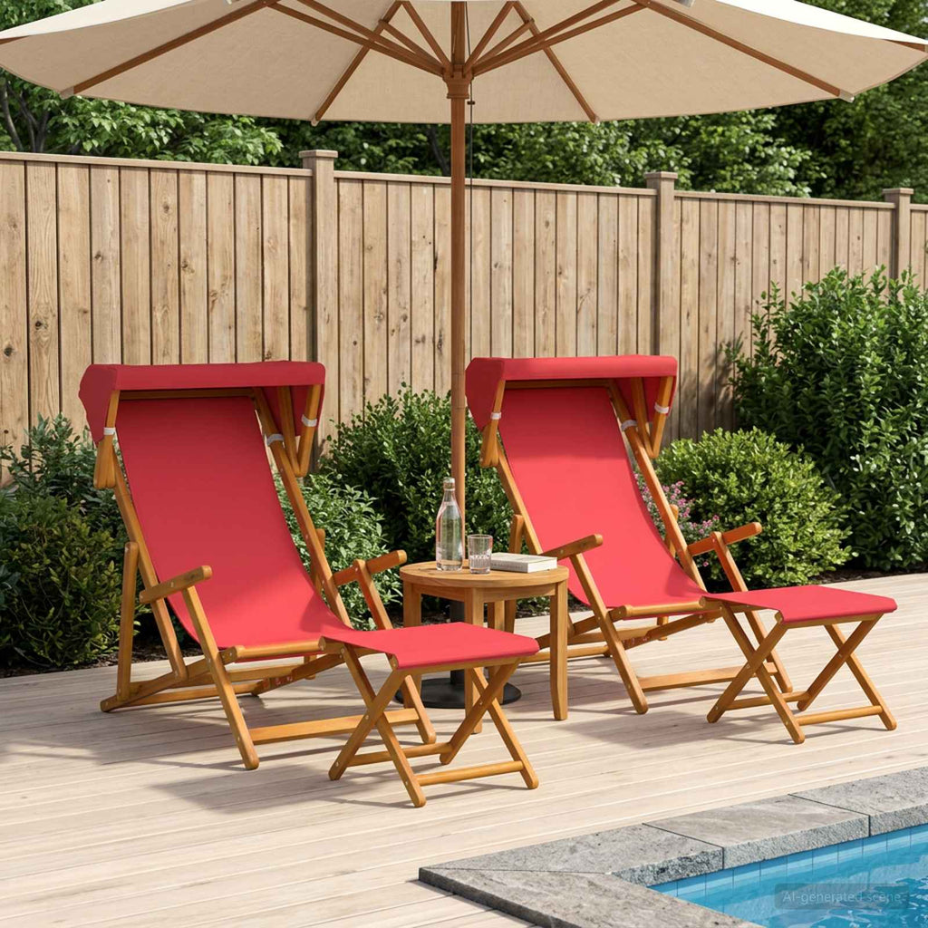 vidaXL Fotel ogrodowy 4 pcs 3 Pozycja Lite Drewno Eukaliptusowe