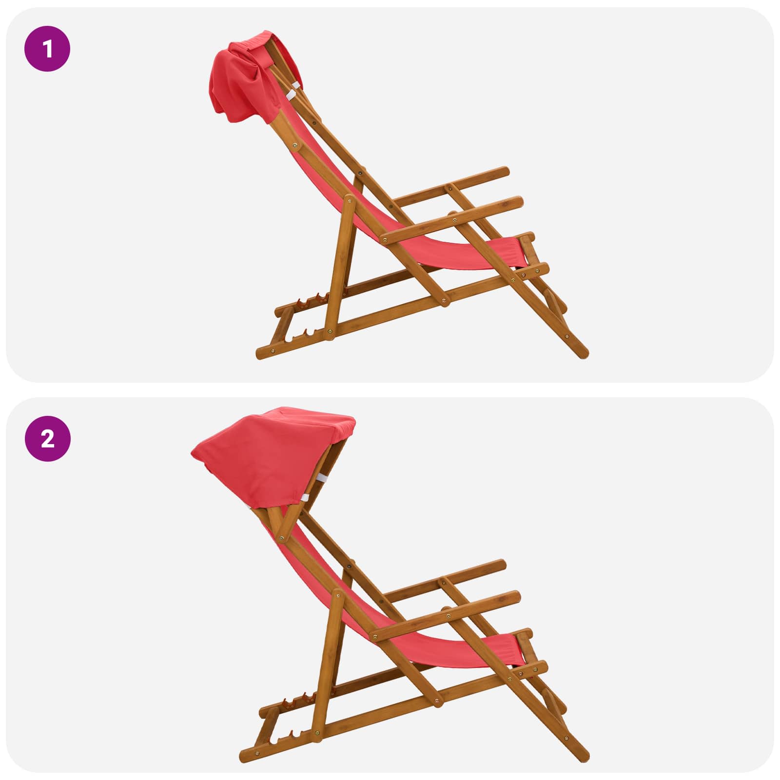 vidaXL Fotel ogrodowy 4 pcs 3 Pozycja Lite Drewno Eukaliptusowe