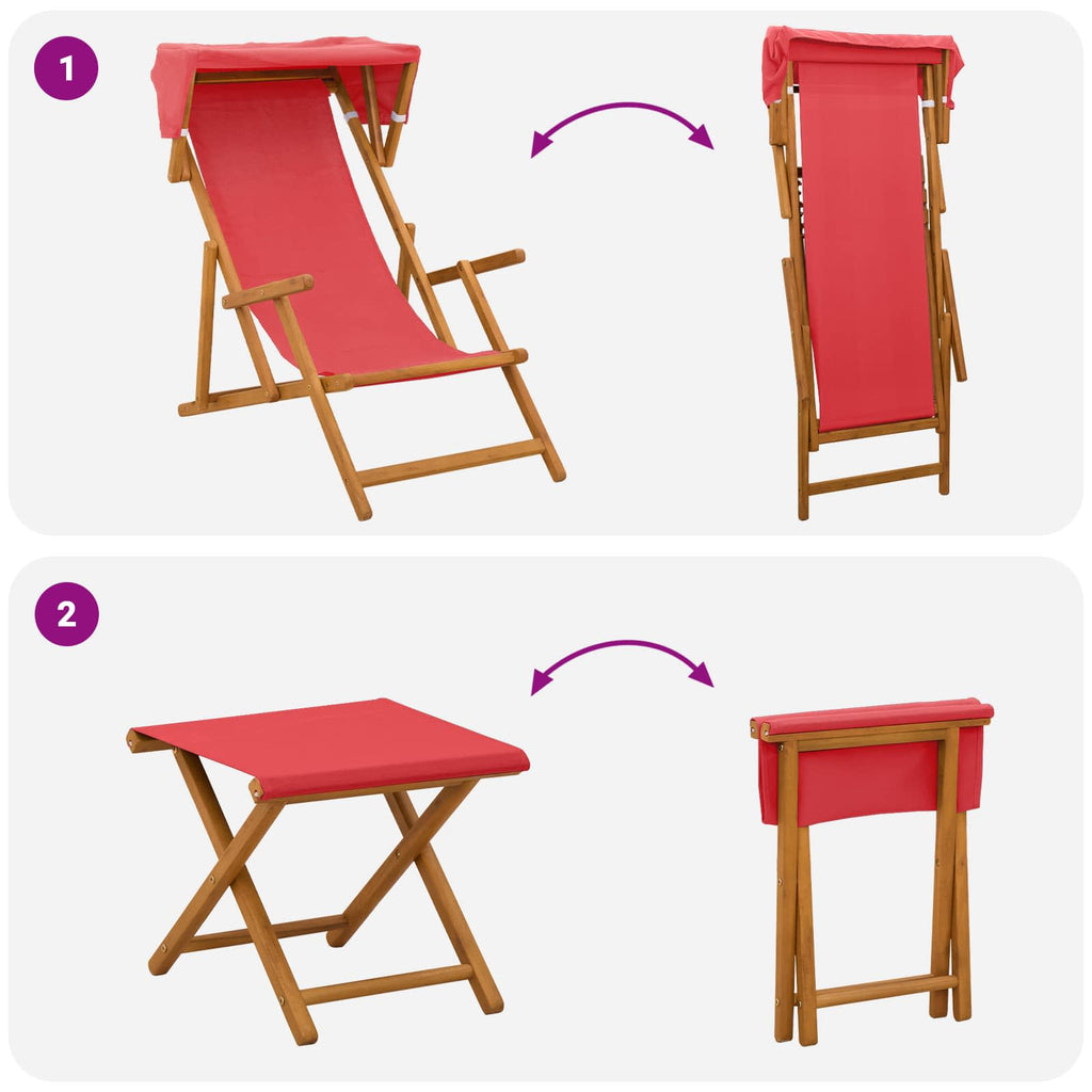 vidaXL Fotel ogrodowy 4 pcs 3 Pozycja Lite Drewno Eukaliptusowe