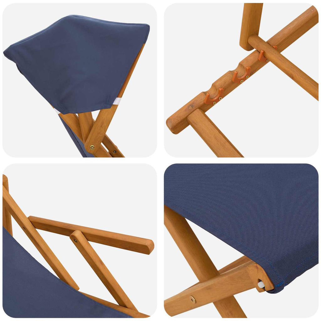 vidaXL Fotel ogrodowy 4 pcs 3 Pozycja Lite Drewno Eukaliptusowe