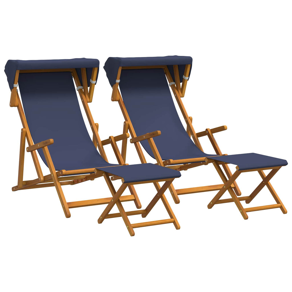 vidaXL Fotel ogrodowy 4 pcs 3 Pozycja Lite Drewno Eukaliptusowe