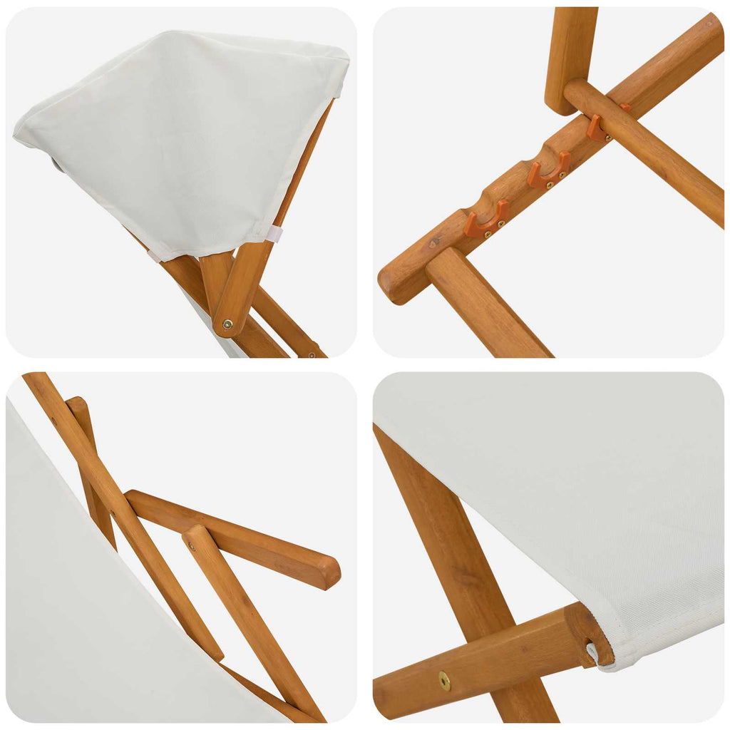 vidaXL Fotel ogrodowy 4 pcs 3 Pozycja Lite Drewno Eukaliptusowe