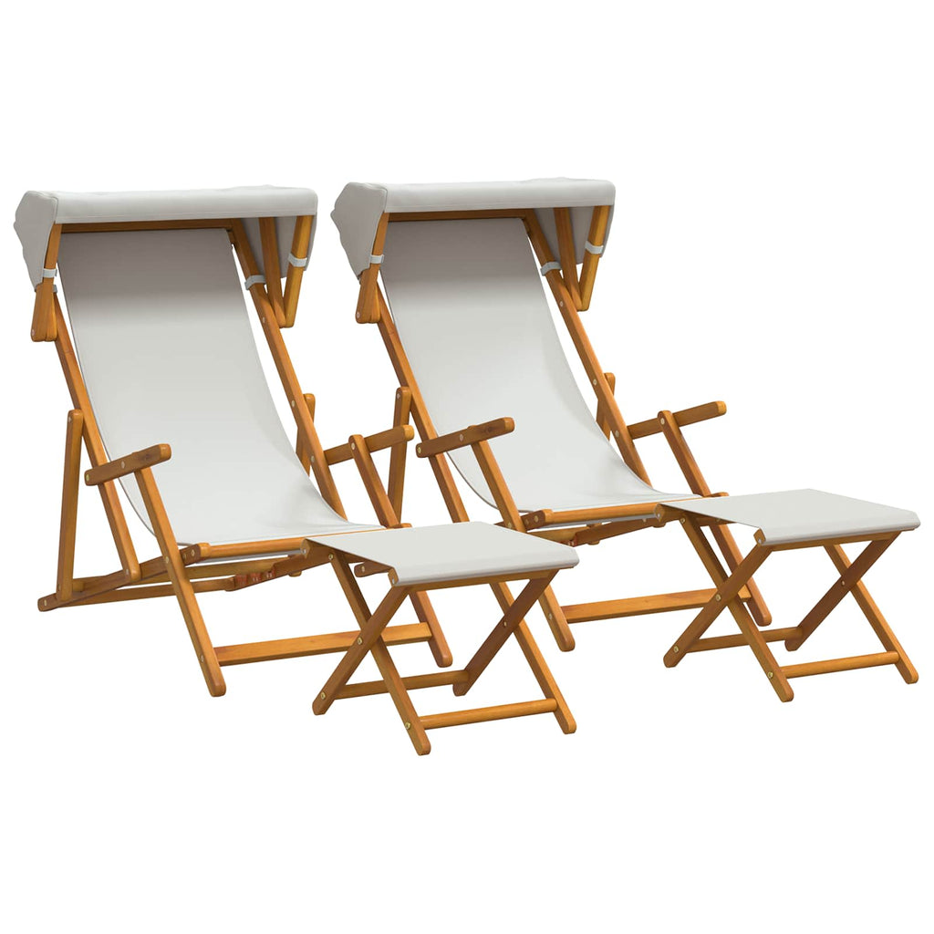 vidaXL Fotel ogrodowy 4 pcs 3 Pozycja Lite Drewno Eukaliptusowe