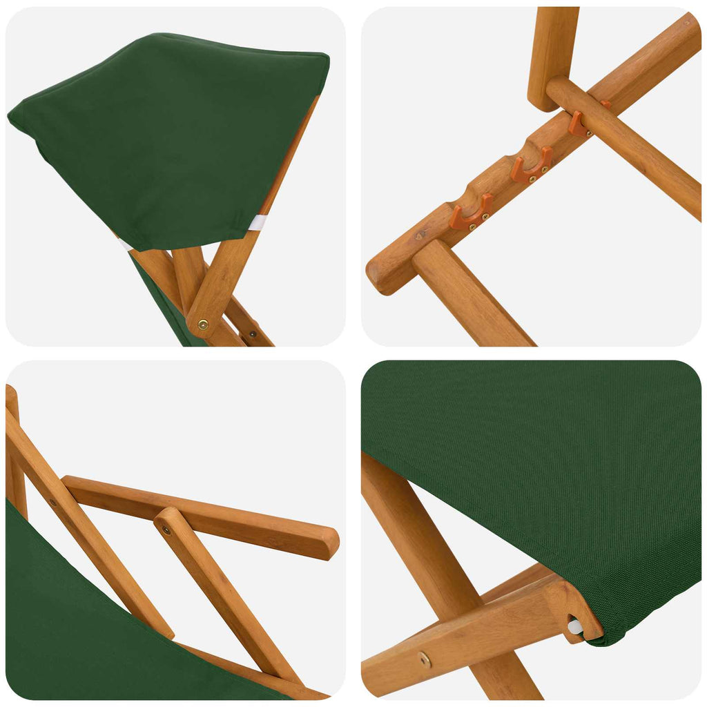 vidaXL Fotel ogrodowy 4 pcs 3 Pozycja Lite Drewno Eukaliptusowe
