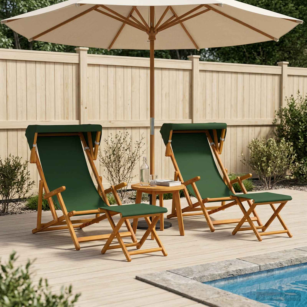 vidaXL Fotel ogrodowy 4 pcs 3 Pozycja Lite Drewno Eukaliptusowe