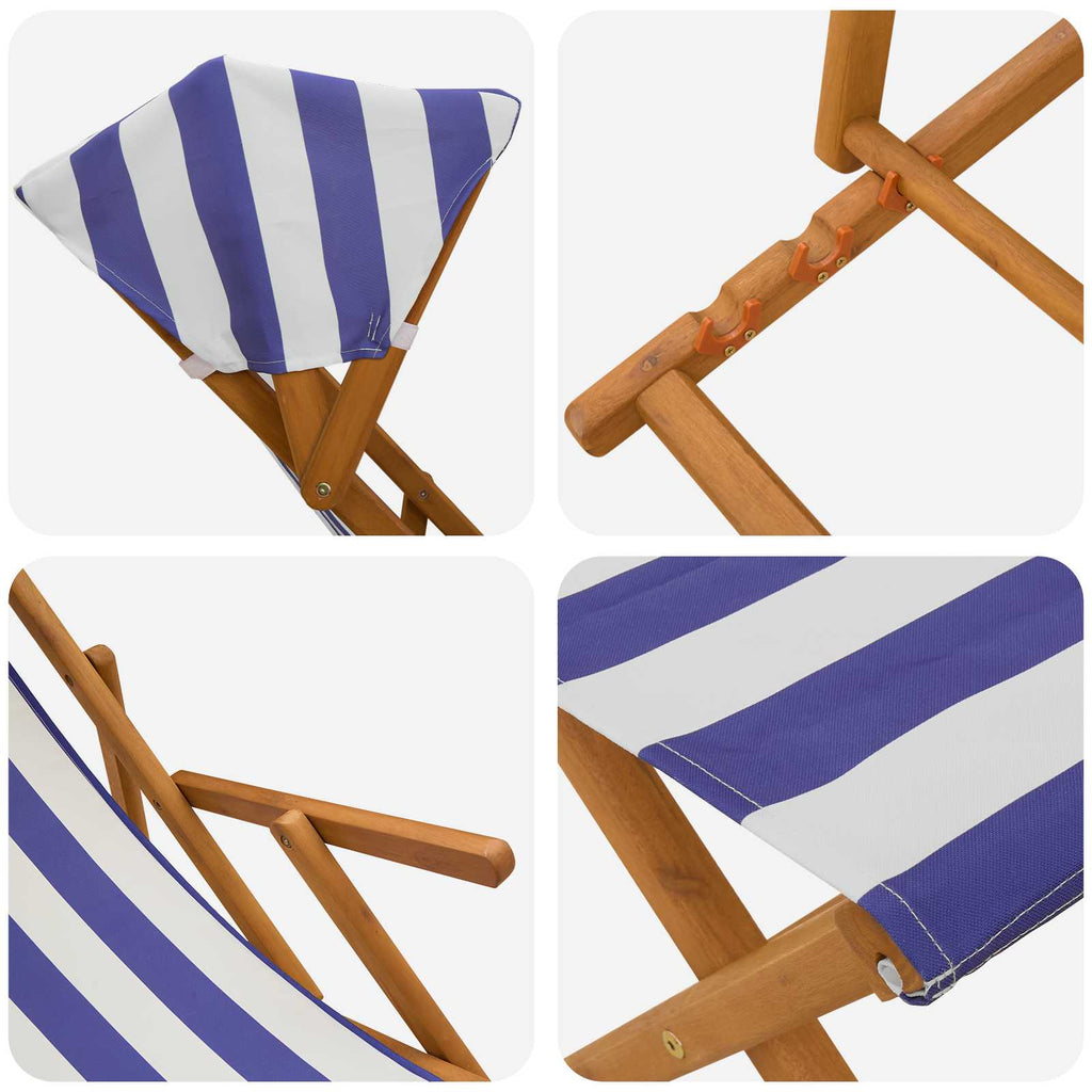 vidaXL Fotel ogrodowy 4 pcs 3 Pozycja Lite Drewno Eukaliptusowe