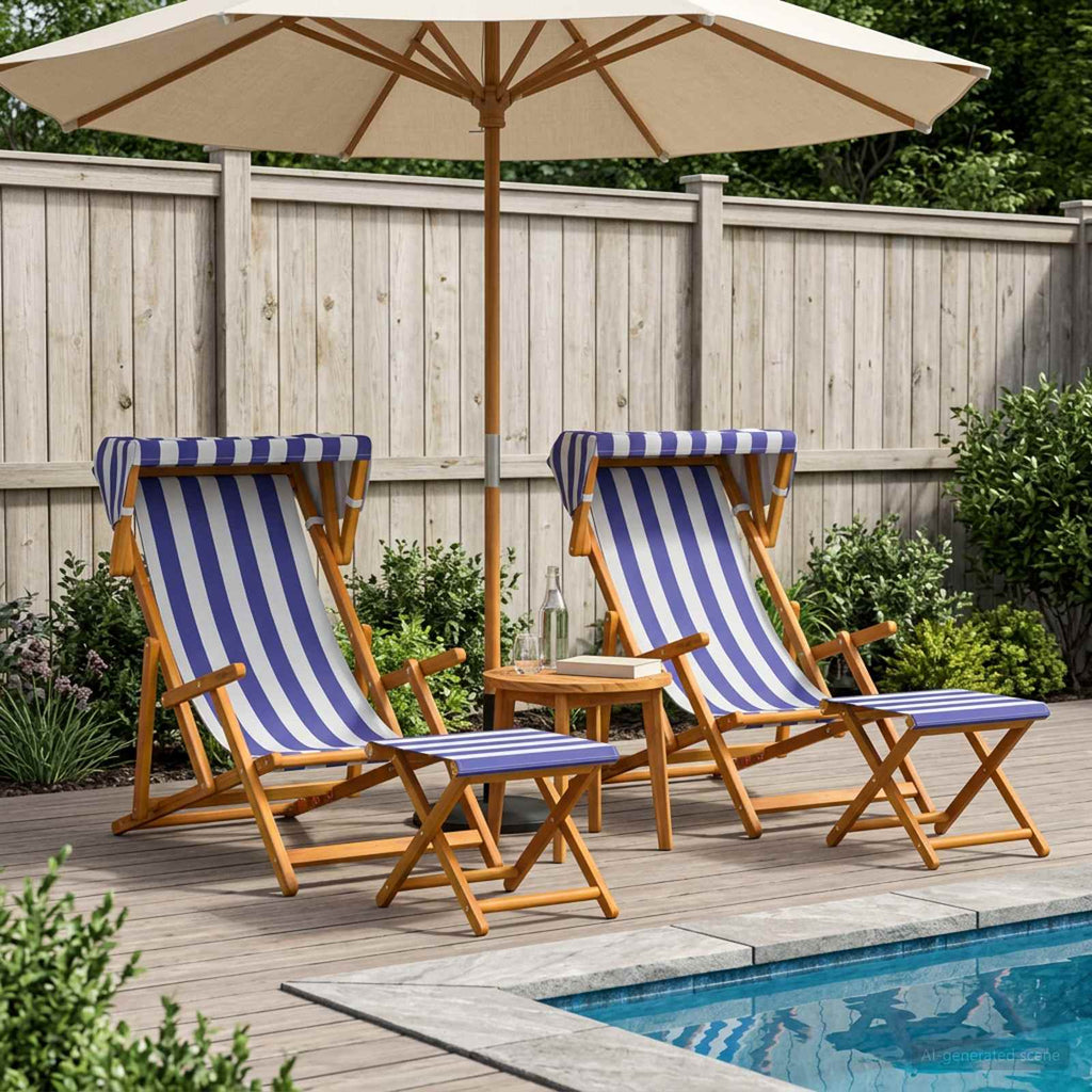 vidaXL Fotel ogrodowy 4 pcs 3 Pozycja Lite Drewno Eukaliptusowe