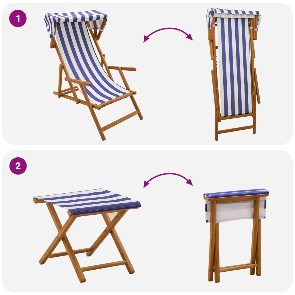 vidaXL Fotel ogrodowy 4 pcs 3 Pozycja Lite Drewno Eukaliptusowe