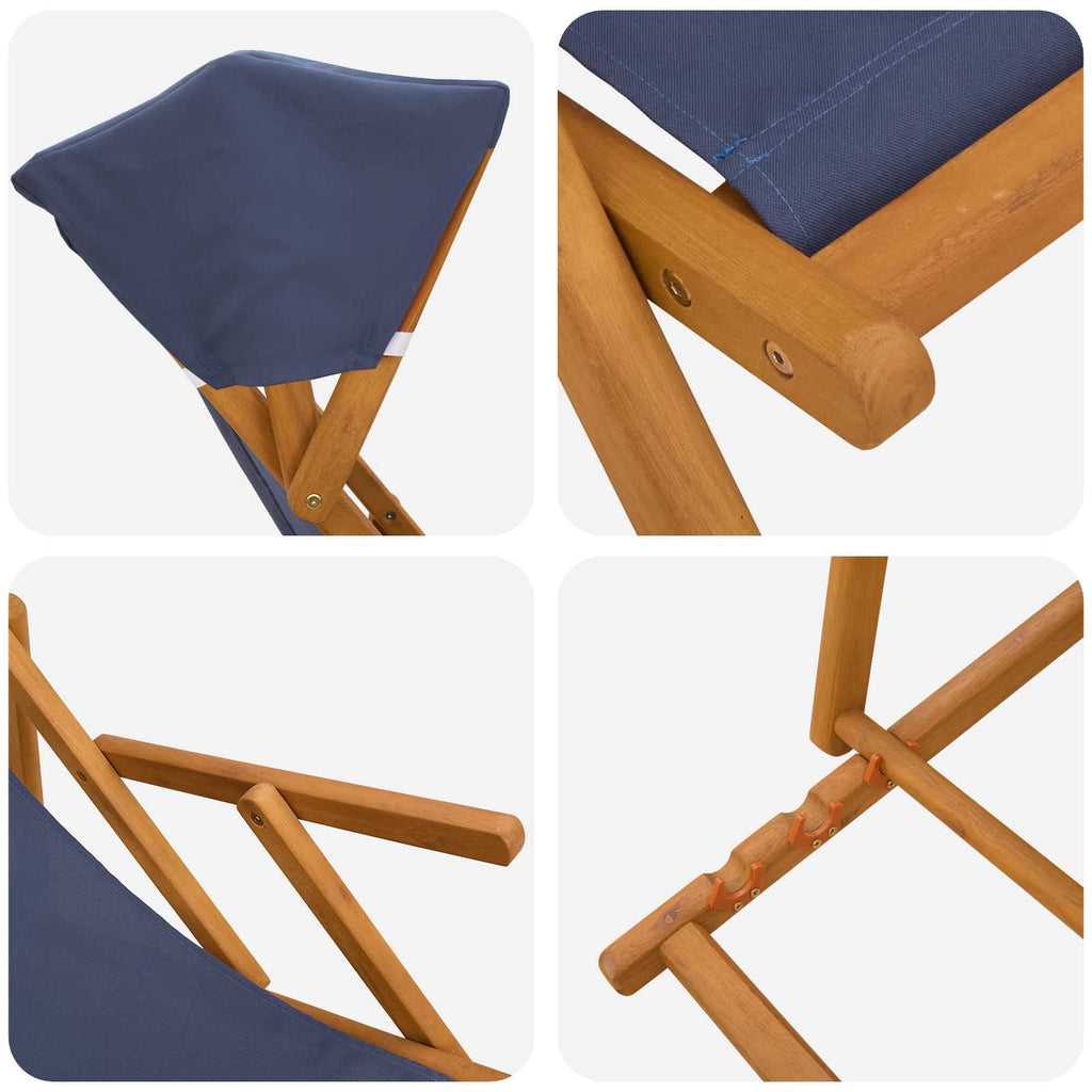 vidaXL Fotel ogrodowy 2 pcs 3 Pozycja Lite Drewno Eukaliptusowe
