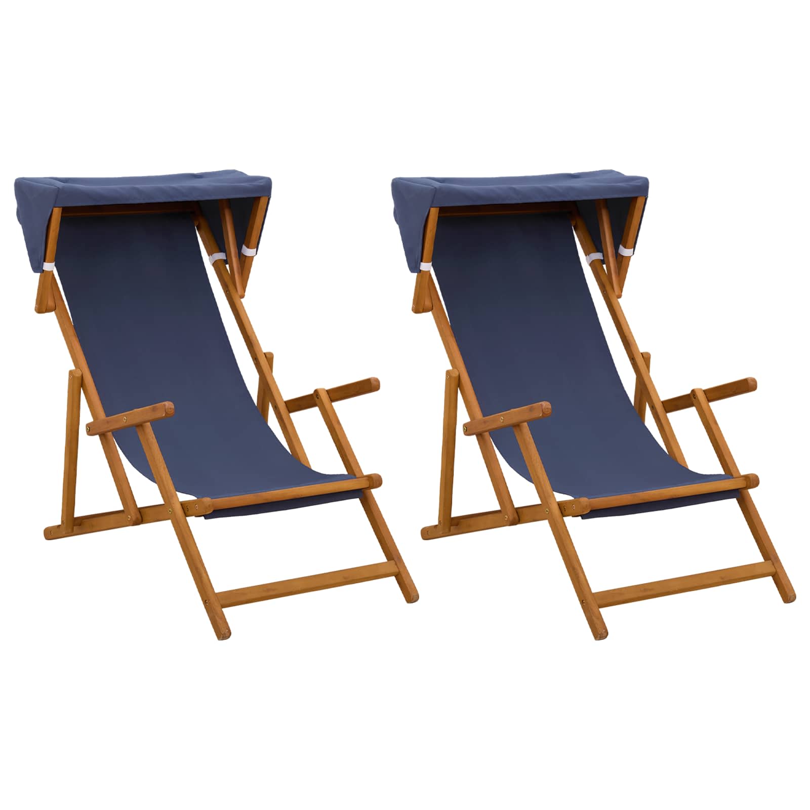 vidaXL Fotel ogrodowy 2 pcs 3 Pozycja Lite Drewno Eukaliptusowe