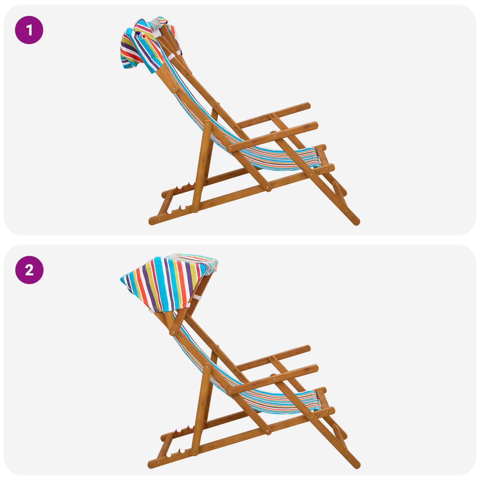 vidaXL Fotel ogrodowy 2 pcs 3 Pozycja Lite Drewno Eukaliptusowe