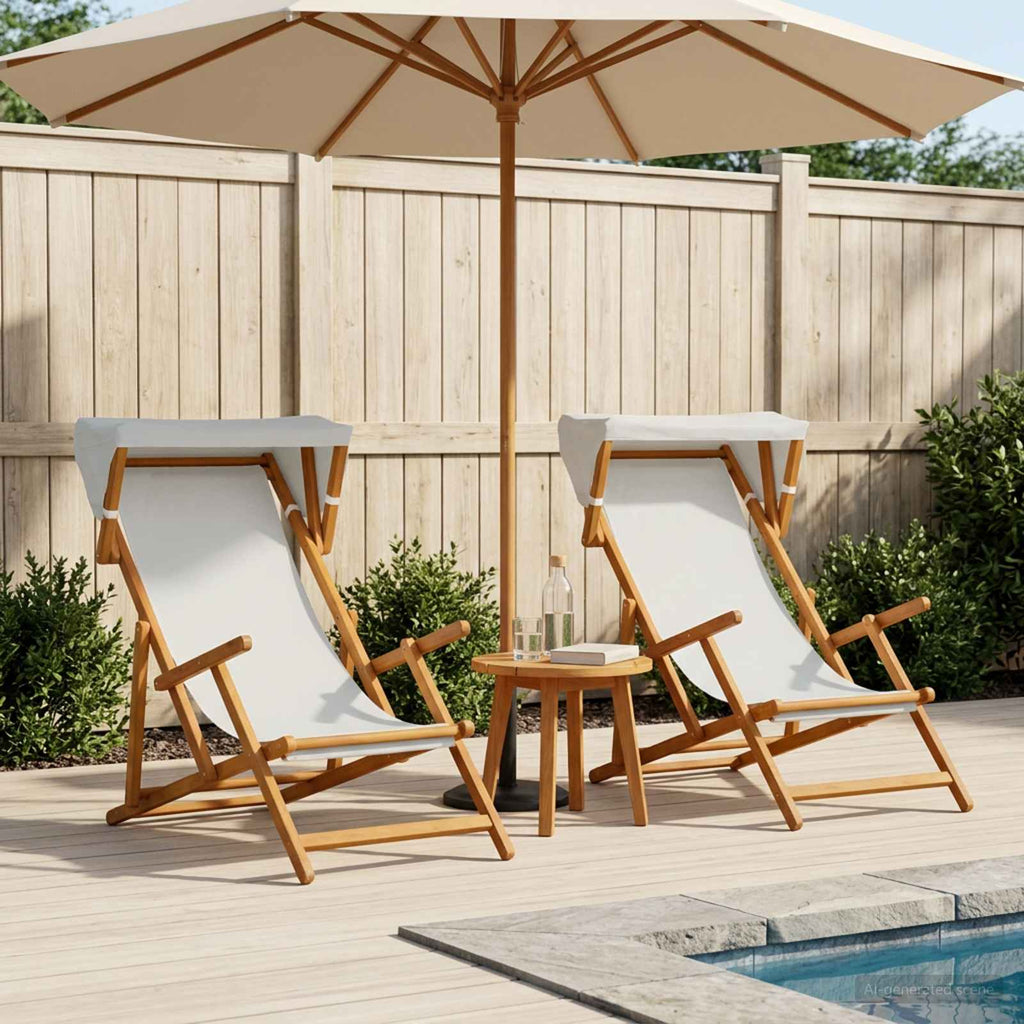 vidaXL Fotel ogrodowy 2 pcs 3 Pozycja Lite Drewno Eukaliptusowe