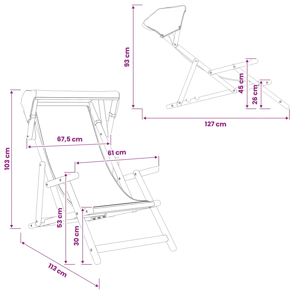 vidaXL Fotel ogrodowy 2 pcs 3 Pozycja Lite Drewno Eukaliptusowe