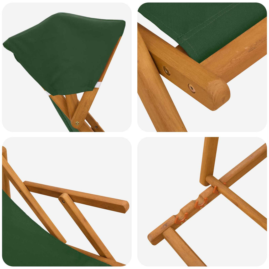 vidaXL Fotel ogrodowy 2 pcs 3 Pozycja Lite Drewno Eukaliptusowe