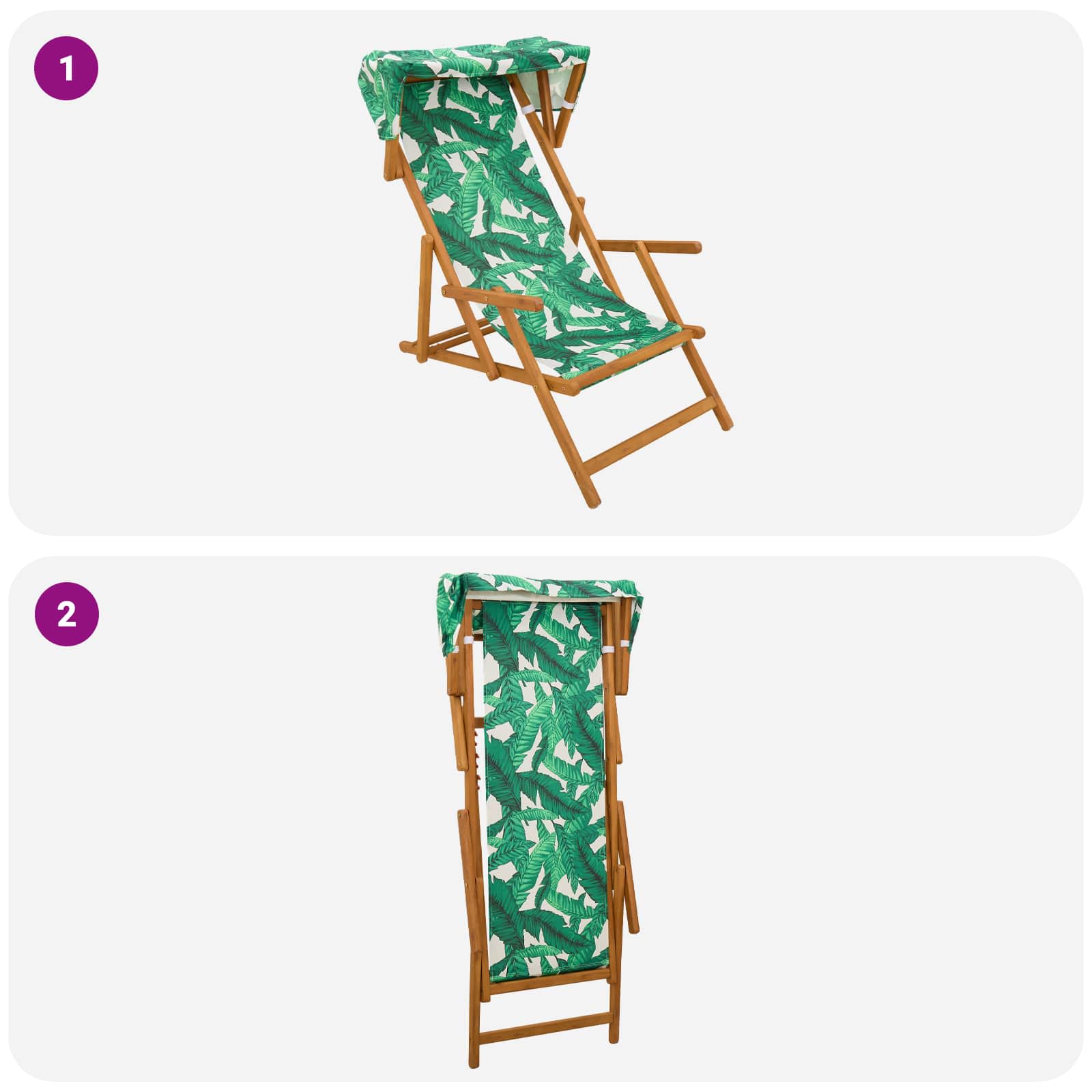 vidaXL Fotel ogrodowy 2 pcs 3 Pozycja Lite Drewno Eukaliptusowe