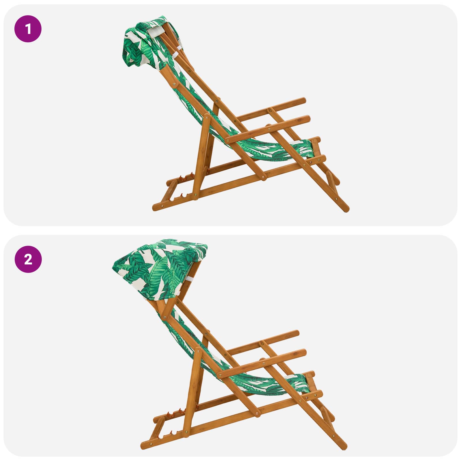 vidaXL Fotel ogrodowy 2 pcs 3 Pozycja Lite Drewno Eukaliptusowe