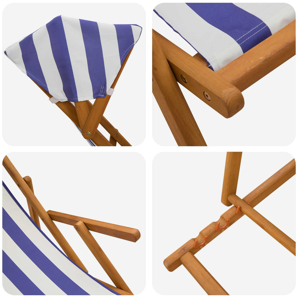 vidaXL Fotel ogrodowy 2 pcs 3 Pozycja Lite Drewno Eukaliptusowe
