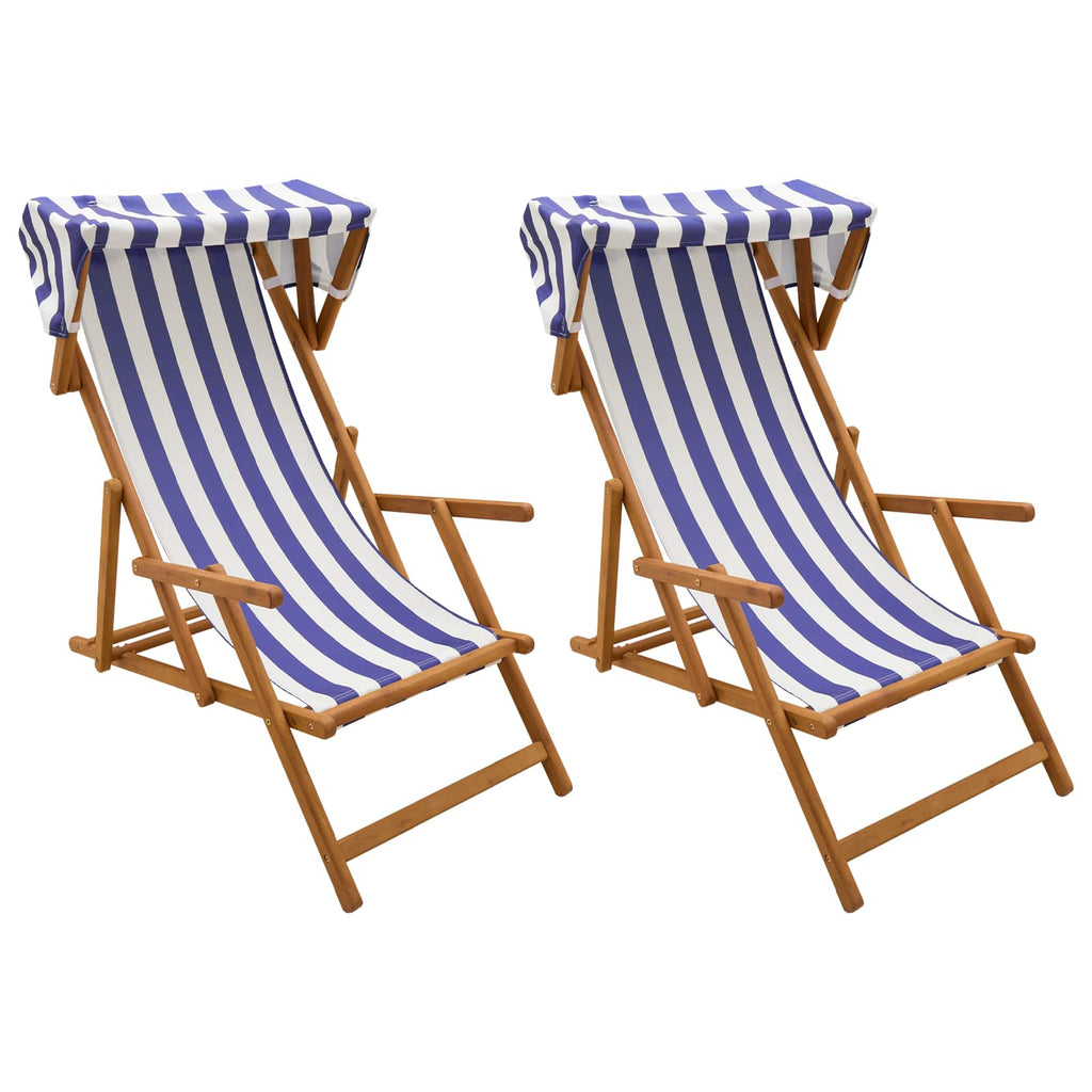 vidaXL Fotel ogrodowy 2 pcs 3 Pozycja Lite Drewno Eukaliptusowe