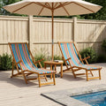 vidaXL Składany leżak 2 pcs 3 Pozycja Lite Drewno Eukaliptusowe