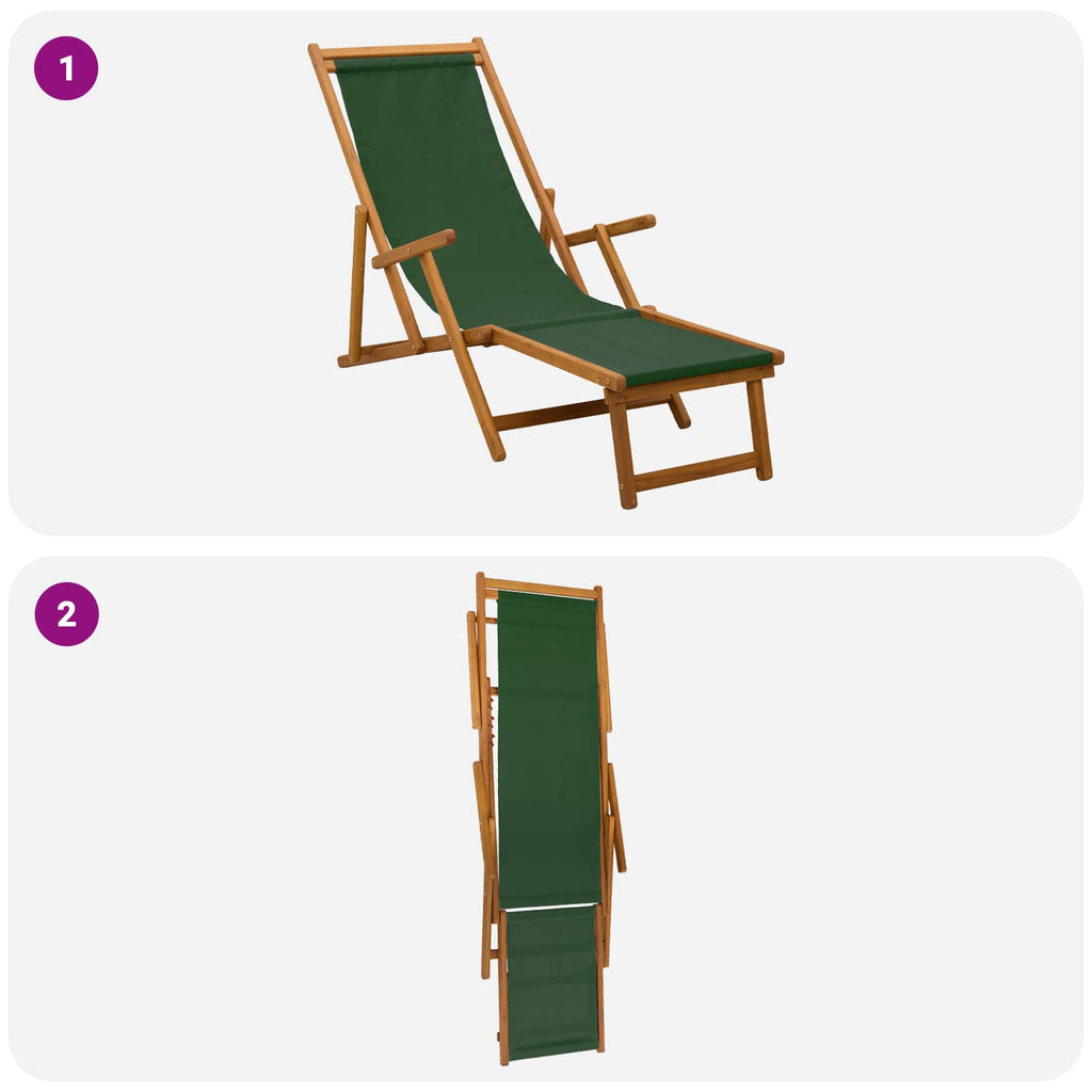 vidaXL Składany leżak 2 pcs 3 Pozycja Lite Drewno Eukaliptusowe